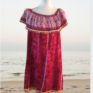 Beachy bohemian dress with pins - size 2X but runs small